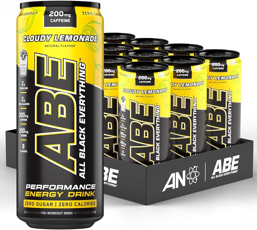 Applied Nutrition ABE (All Black Everything) Carbonated Can 12x330ml Cloudy Lemonade